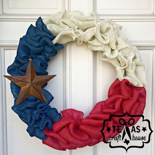 Burlap Texas Wreath - DIY