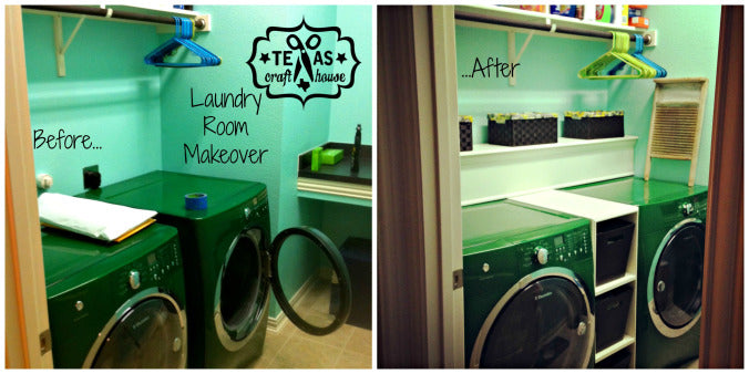 Laundry Room Makeover: Washer and Dryer Storage