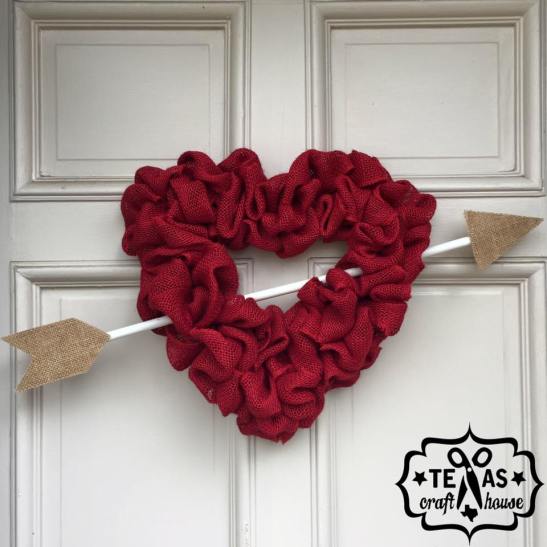 Burlap Valentine's Day Heart Wreath