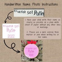 Load image into Gallery viewer, Handcrafted Child's Handwriting Keepsake Christmas Ornament