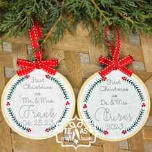 Load image into Gallery viewer, Handcrafted Custom First Married Wedding Anniversary Keepsake Christmas Ornament
