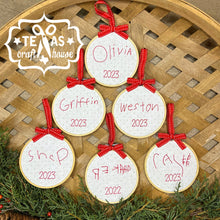 Load image into Gallery viewer, Handcrafted Child's Handwriting Keepsake Christmas Ornament