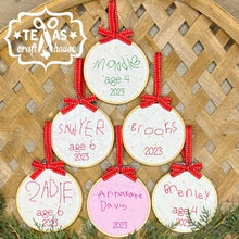 Load image into Gallery viewer, Handcrafted Child's Handwriting Keepsake Christmas Ornament