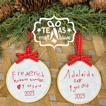 Load image into Gallery viewer, Handcrafted Child's Handwriting Keepsake Christmas Ornament