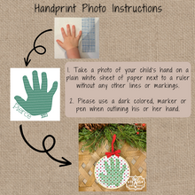 Load image into Gallery viewer, Handcrafted Baby's Handprint Keepsake Christmas Ornament