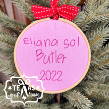 Load image into Gallery viewer, Handcrafted Child's Handwriting Keepsake Christmas Ornament