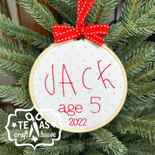 Load image into Gallery viewer, Handcrafted Child's Handwriting Keepsake Christmas Ornament