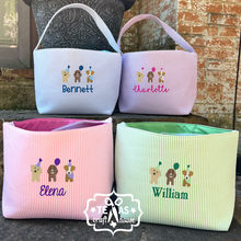 Load image into Gallery viewer, Birthday Seersucker Personalized Reusable Gift Bag