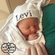 Load image into Gallery viewer, Custom Monogrammed Newborn Baby Hat