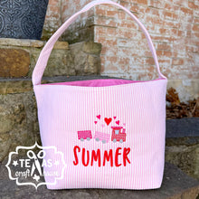 Load image into Gallery viewer, Valentine’s Day Seersucker Personalized Reusable Class Exchange Gift Bag