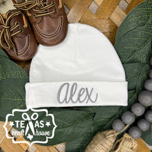 Load image into Gallery viewer, Custom Monogrammed Newborn Baby Hat
