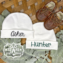 Load image into Gallery viewer, Custom Monogrammed Newborn Baby Hat