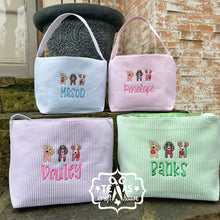 Load image into Gallery viewer, Valentine’s Day Seersucker Personalized Reusable Class Exchange Gift Bag