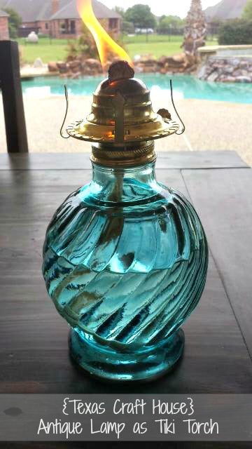 Using an Antique Lamp as a Tiki Torch
