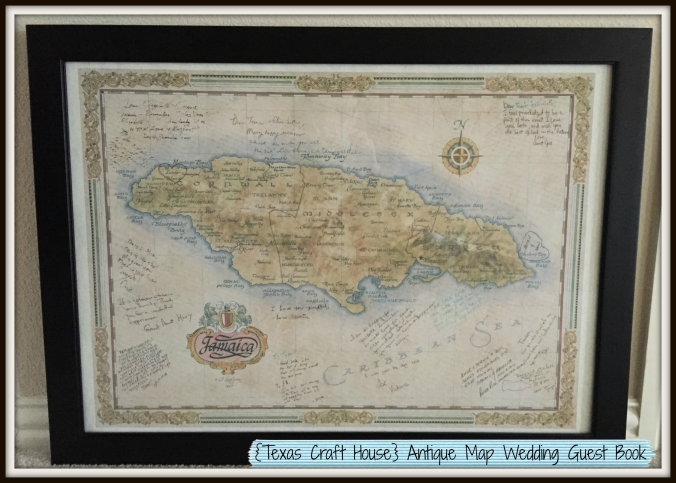 Antique Map used for Destination Wedding Guest Book