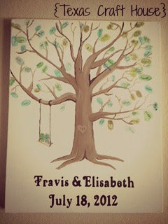 Wedding Guest Book Thumb Print Tree - DIY