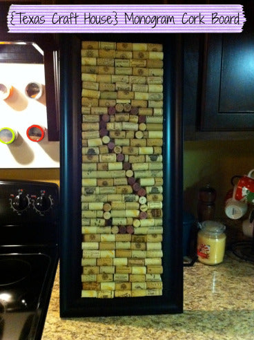 Monogram Cork Board from Wine Corks