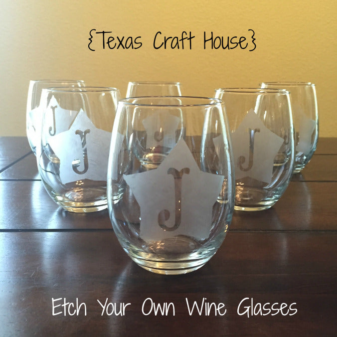 Custom Etch Your Own Wine Glasses