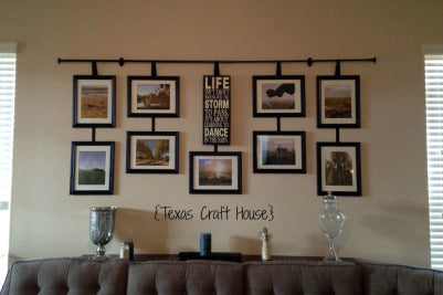 Wall Décor Curtain Rod with Hanging Frames