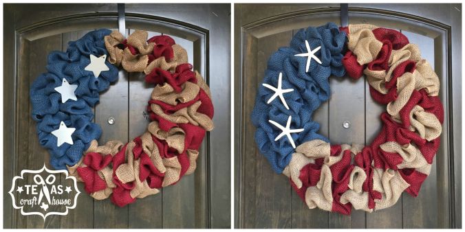 DIY Burlap Americana Wreath