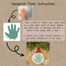 Load image into Gallery viewer, Keepsake Christmas Ornament with Handprint Custom Monogrammed
