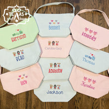 Load image into Gallery viewer, Valentine’s Day Seersucker Personalized Reusable Class Exchange Gift Bag
