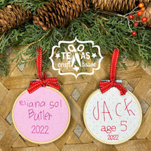 Load image into Gallery viewer, Keepsake Christmas Ornament with Handwriting Custom Monogrammed
