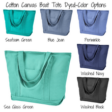 Load image into Gallery viewer, Monogrammed Large Pigment-Dyed Canvas Boat Tote

