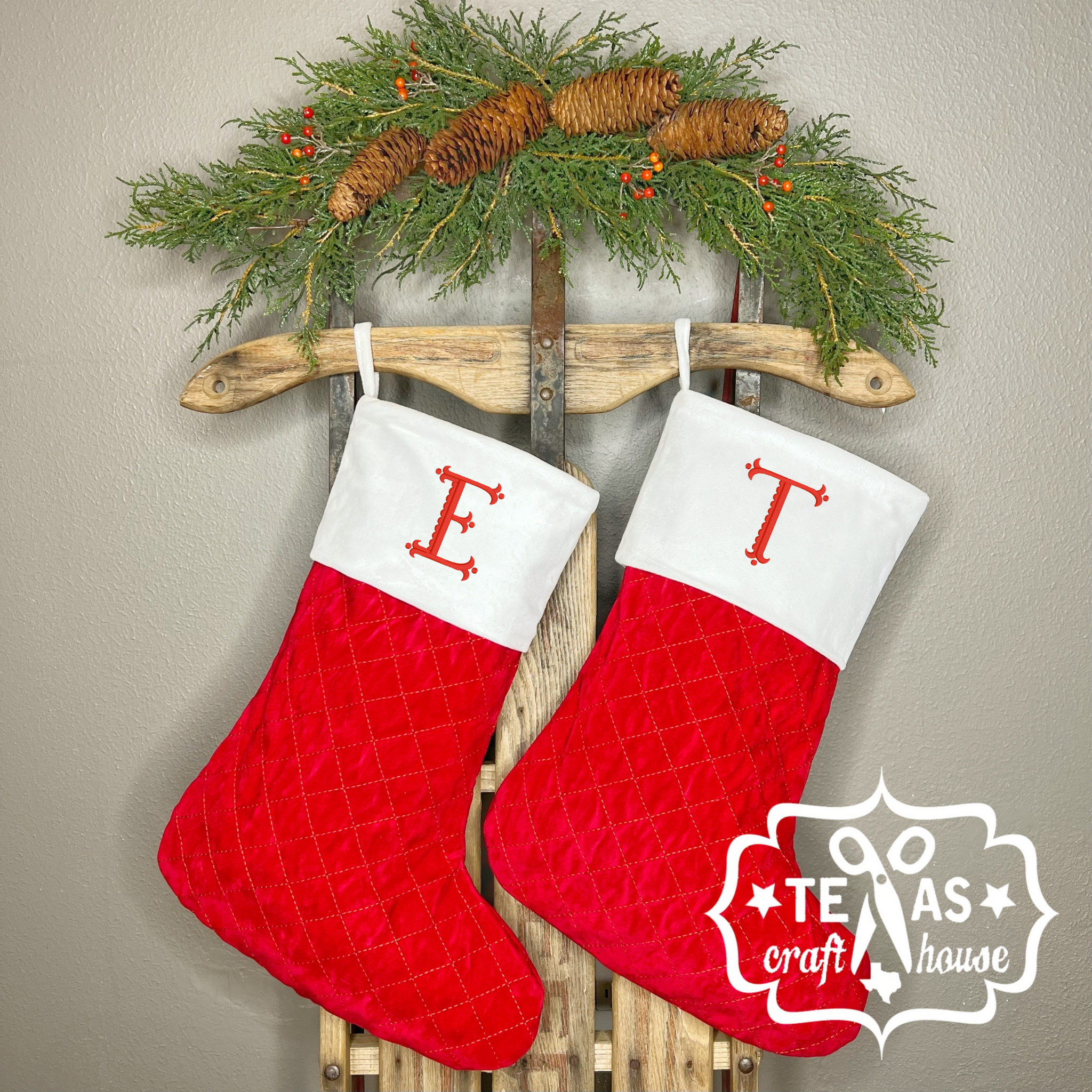 Monogrammed christmas stockings deals