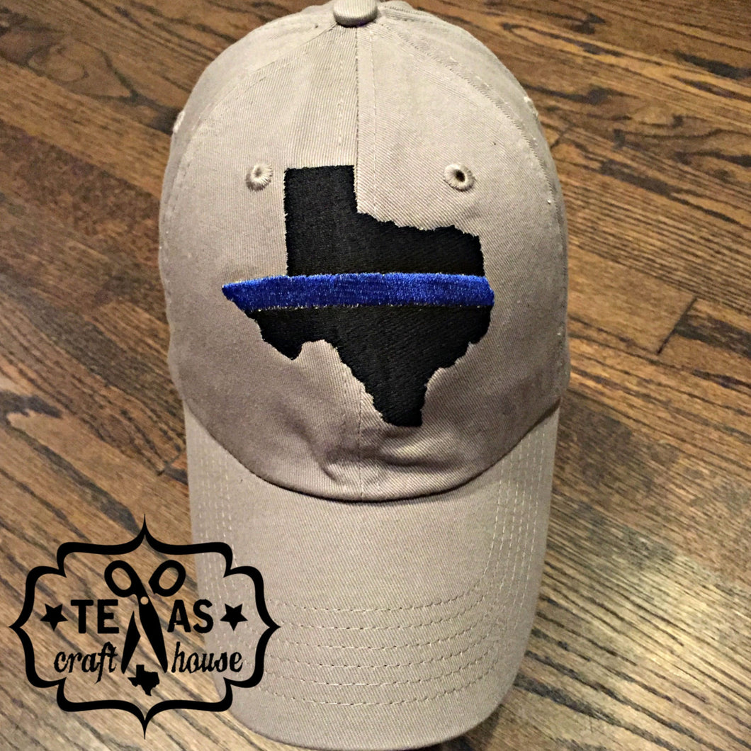 Back the Blue Texas Embroidered Baseball Hats