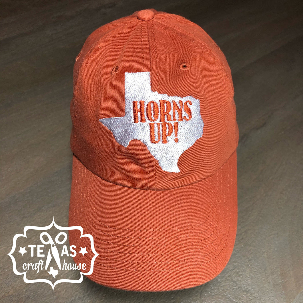 Horns Up Monogrammed Baseball Hat