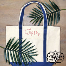 Load image into Gallery viewer, Monogrammed Large Canvas Boat Tote
