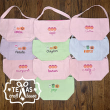 Load image into Gallery viewer, Seersucker Personalized Halloween Trick or Treat Bag
